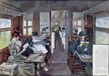 Restauratiewagen in een luxe trein